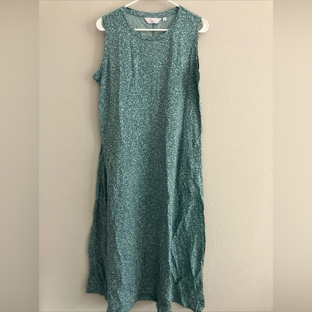 Encore by Idina Menzel Regular Easy Jersey Tee Dress - Green (sz L) A587240